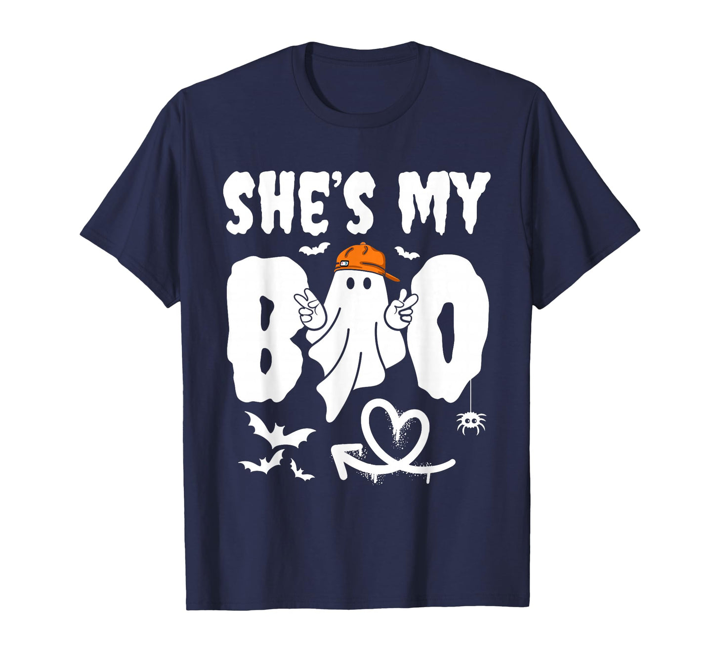 Funny Halloween Ghost Matching Couples Shes My Boo Boyfriend T-Shirt