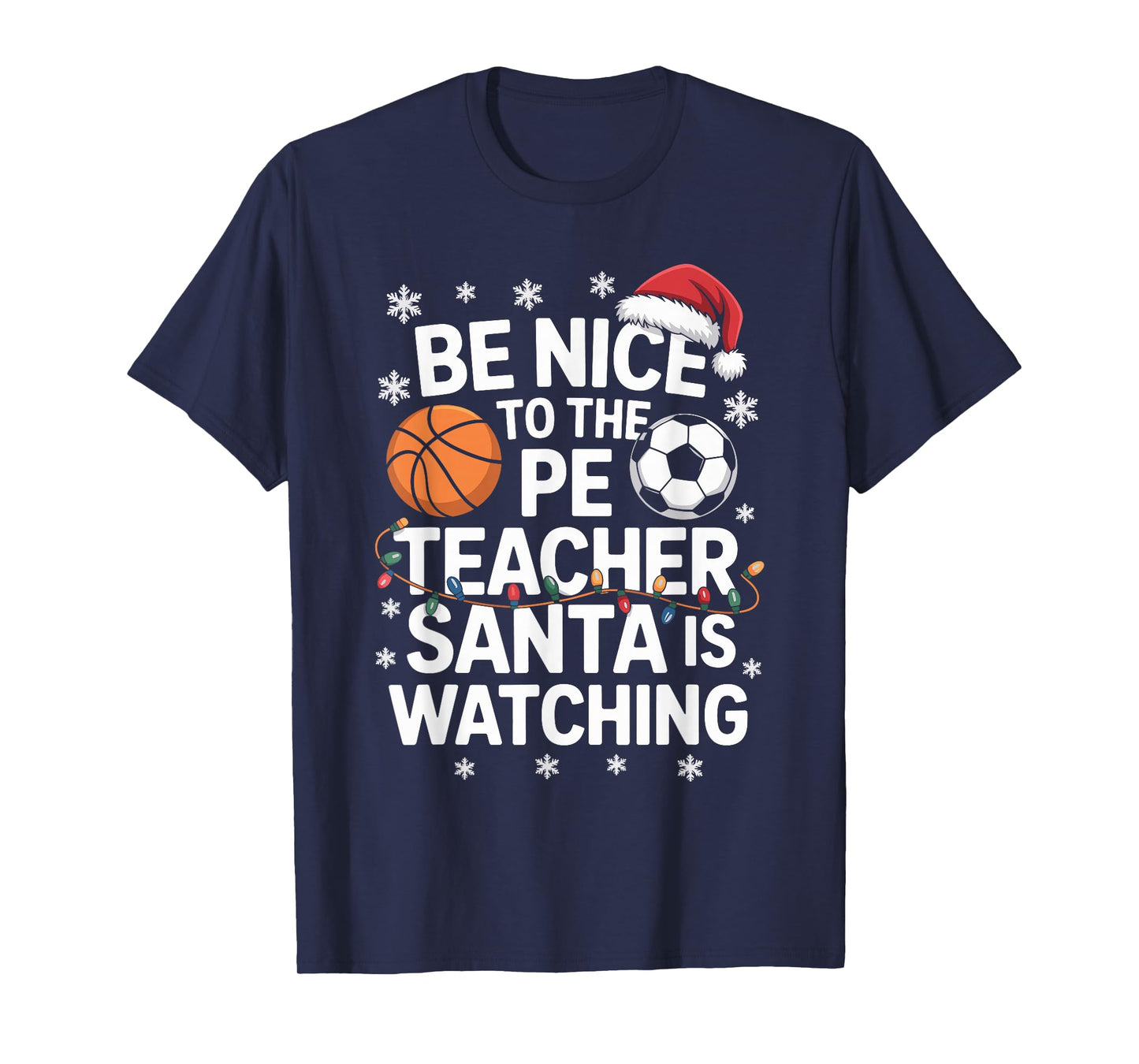Funny PE Teacher Christmas Physical Education Xmas T-Shirt