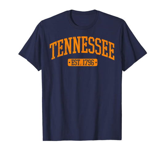 Classic TN Orange Print Retro Varsity Vintage Tennessee T-Shirt