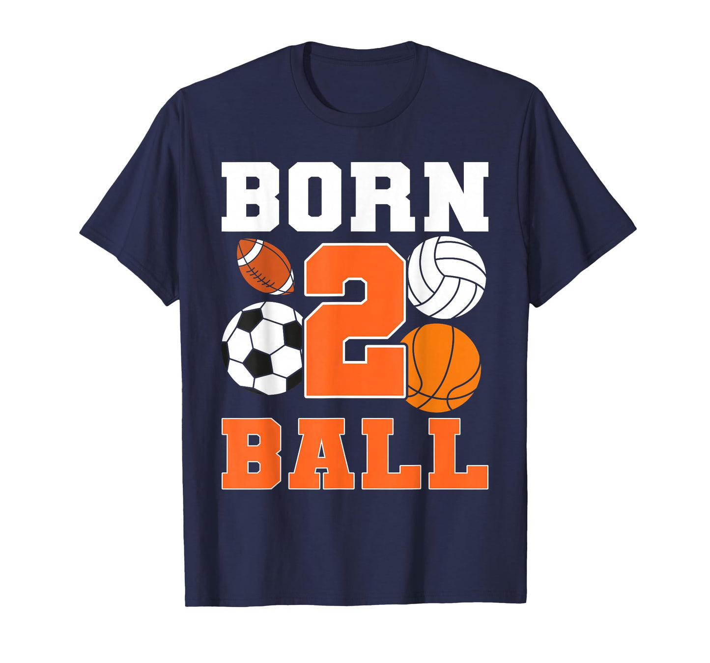 Born 2nd Ball Birthday Sport Ball Theme 2 Year Old Kids T-Shirt