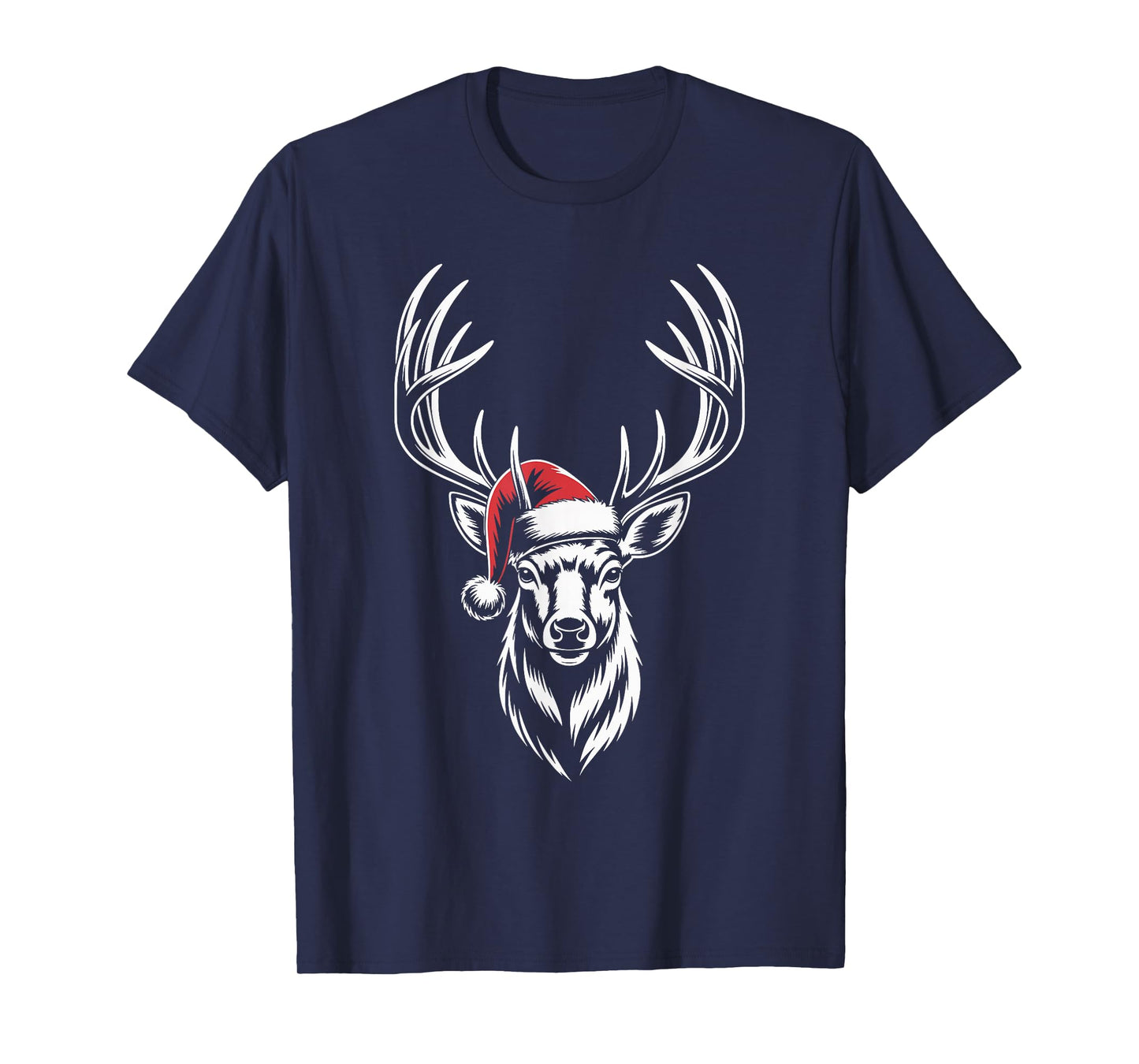 Deer Christmas Santa Hat Pajama Whitetail Buck Deer Xmas T-Shirt