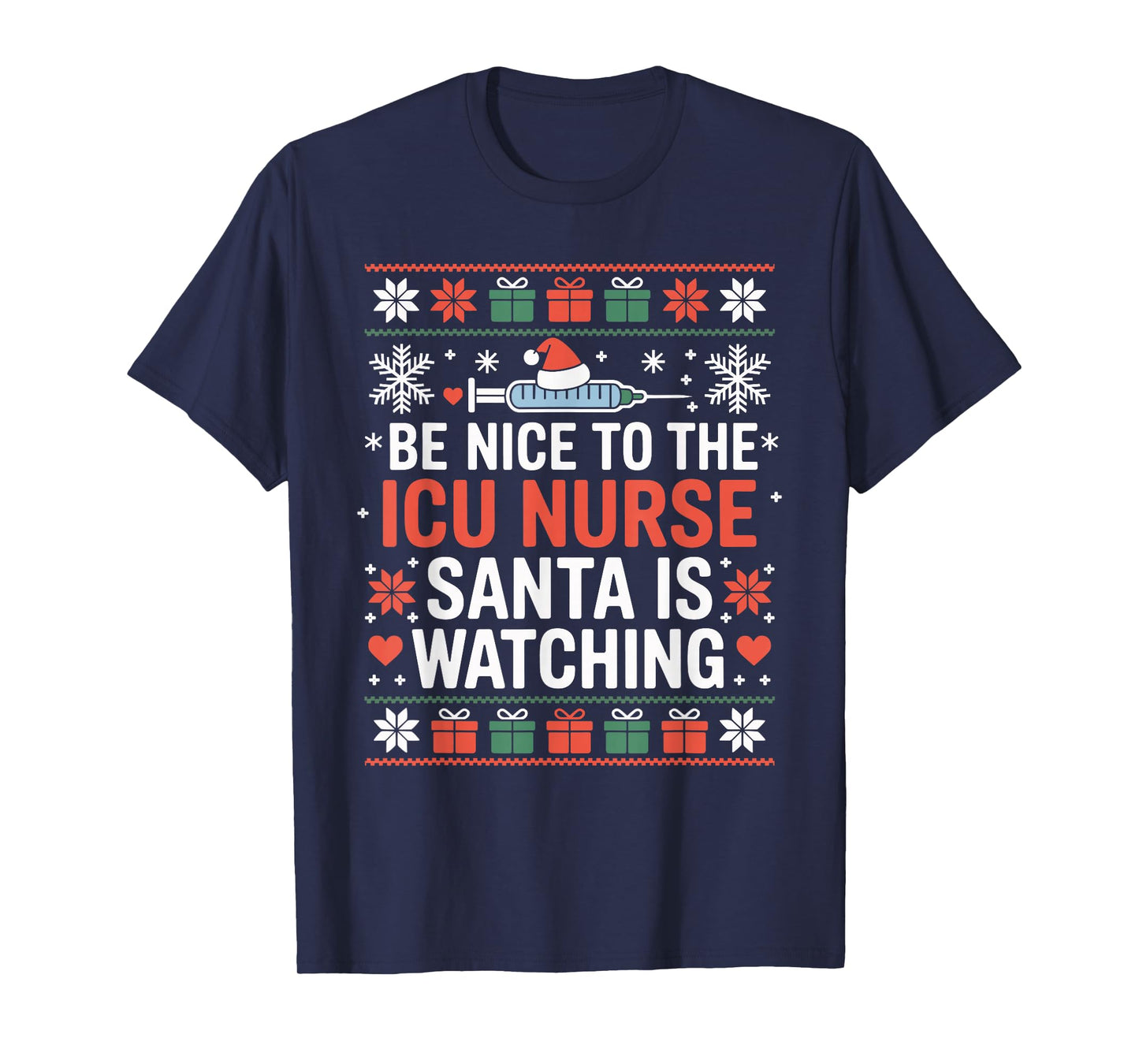 ICU Nurse Ugly Christmas Sweater Critical Care Xmas T-Shirt
