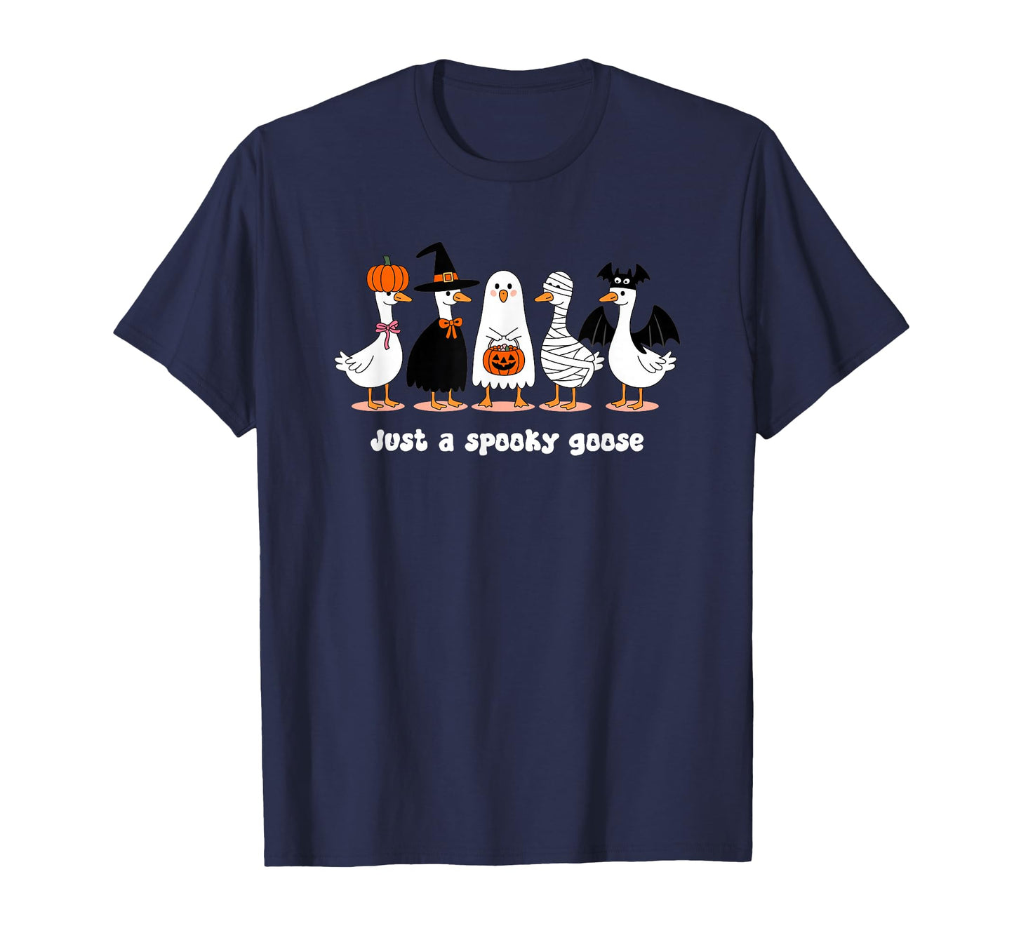 Just A Spooky Goose Funny Silly Halloween Kid Spooky Season T-Shirt