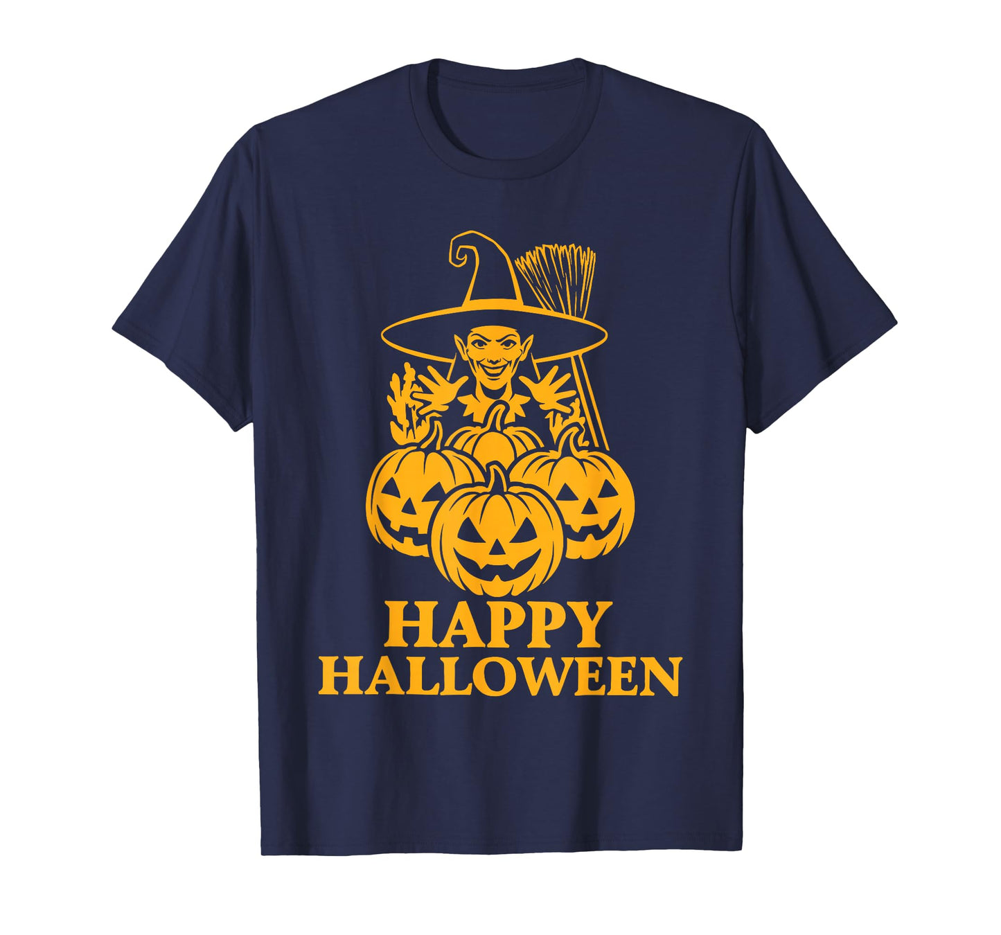 Halloween Witch Shirt, Pumpkin Jack O’ Lantern Broom T-Shirt