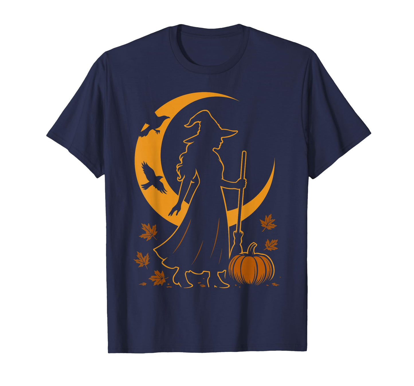 Autumn Witch Mabon Vibes Fall Equinox Pagan Pumpkin Design T-Shirt
