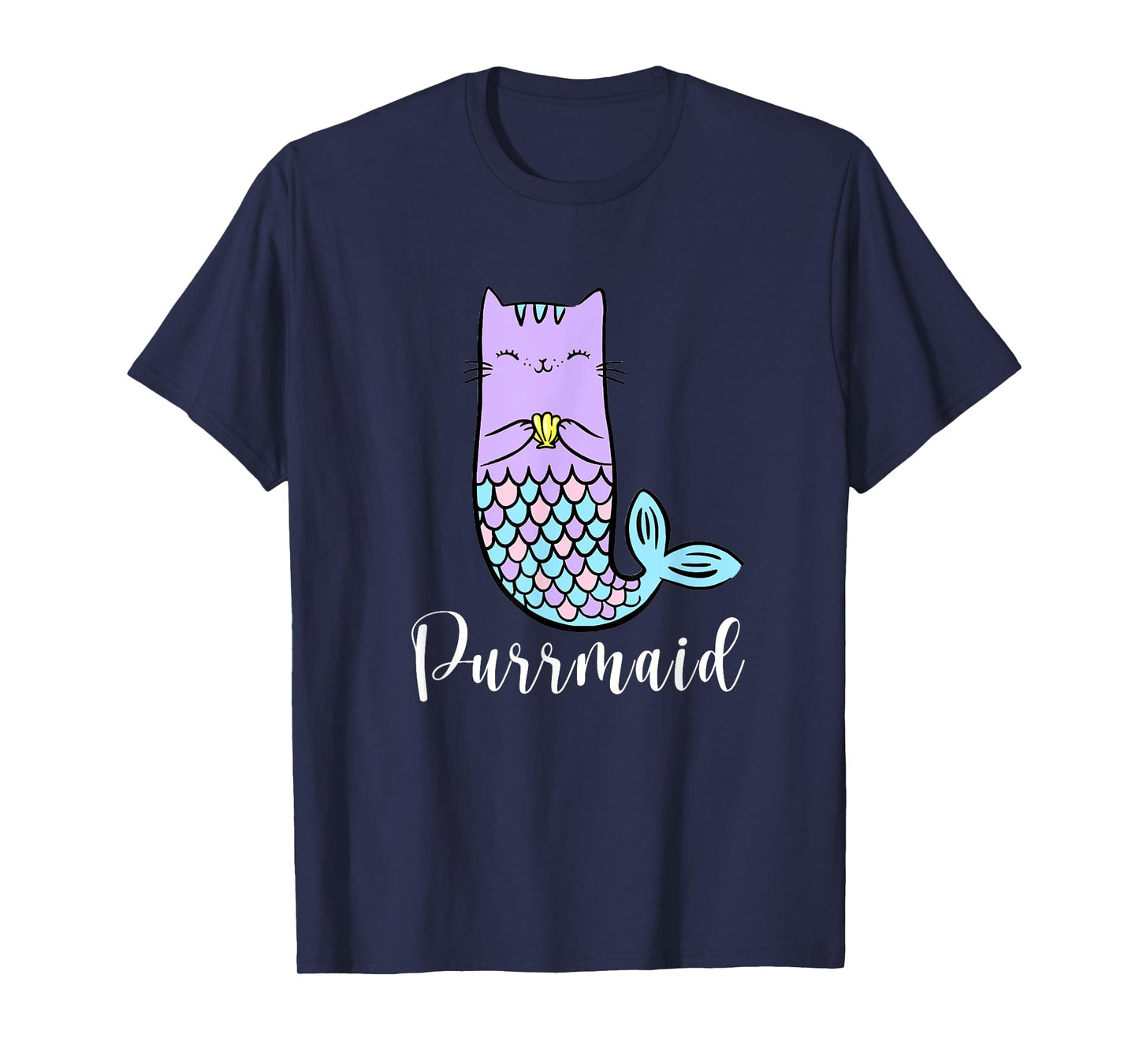 Funny Cute Purrmaid - Mermaid Cat - Meowmaid - Womens Girls T-Shirt