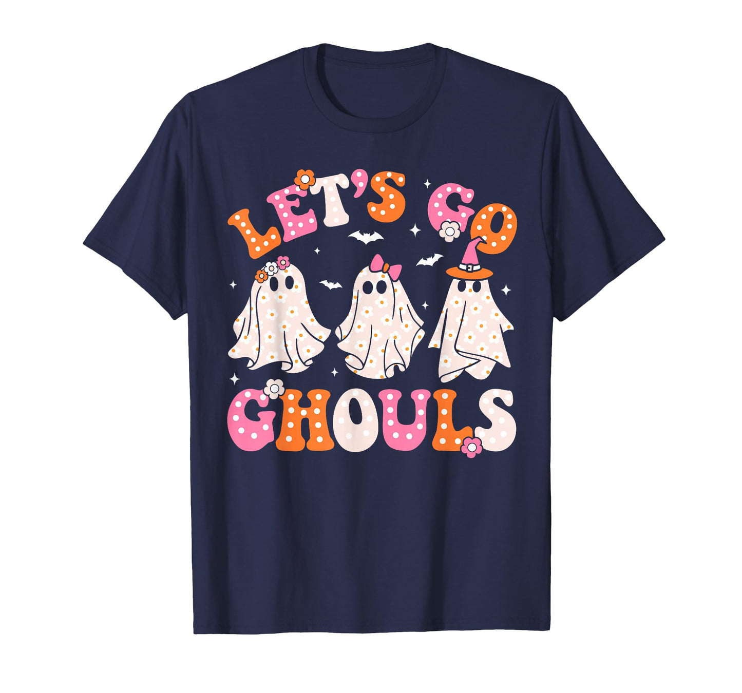 Let's Go Ghouls Halloween Ghost Retro Groovy Outfit Costume T-Shirt