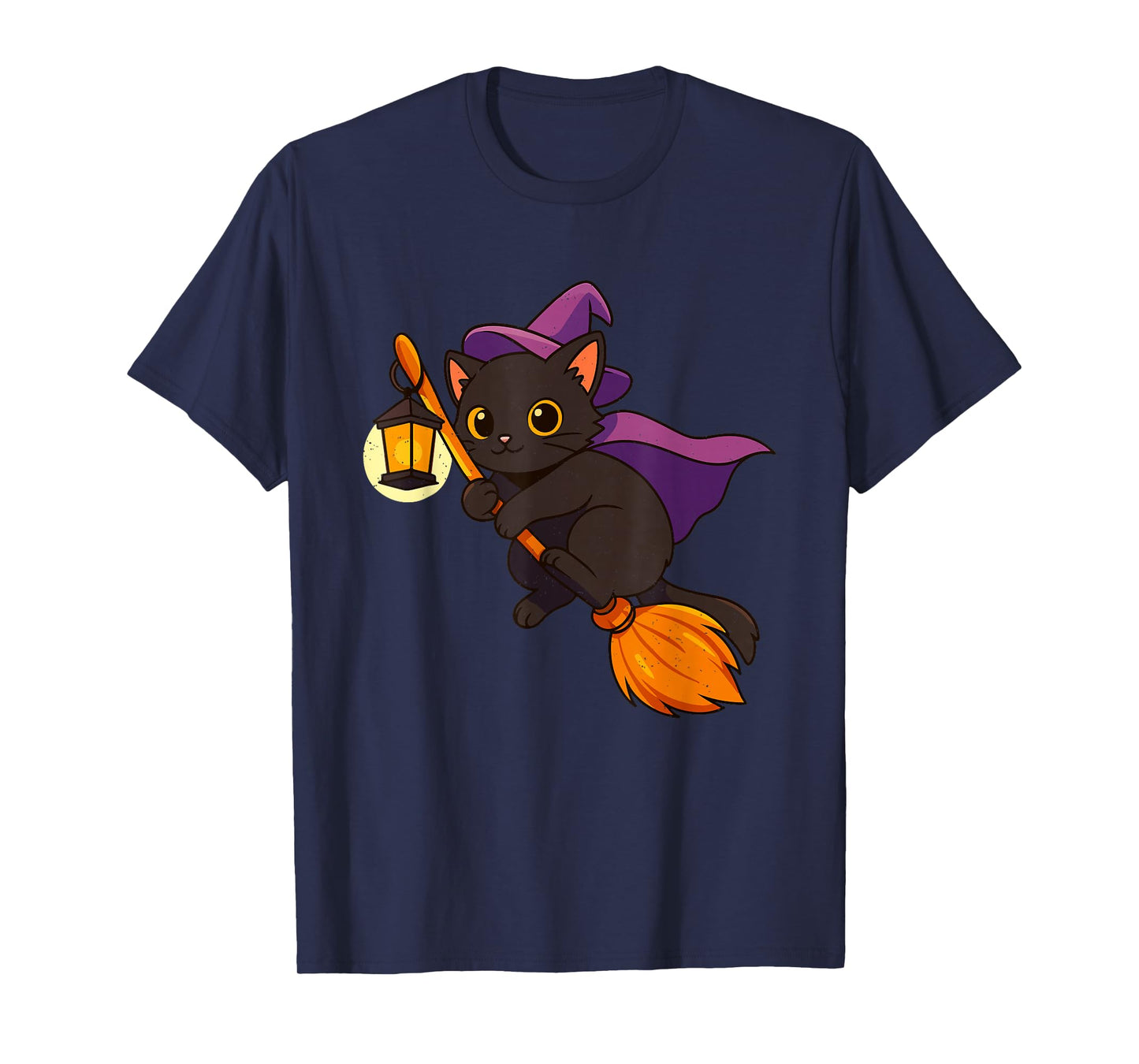 Black Cat Witch Halloween Kitten Lover Feline Spooky Season T-Shirt