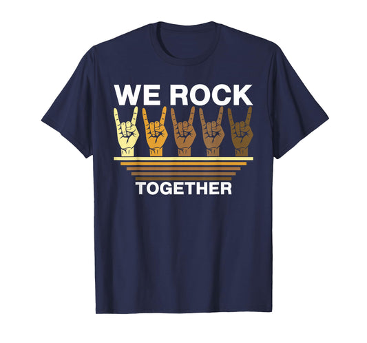 We Rock Together Vintage Rock Distressed Rock Music T-Shirt