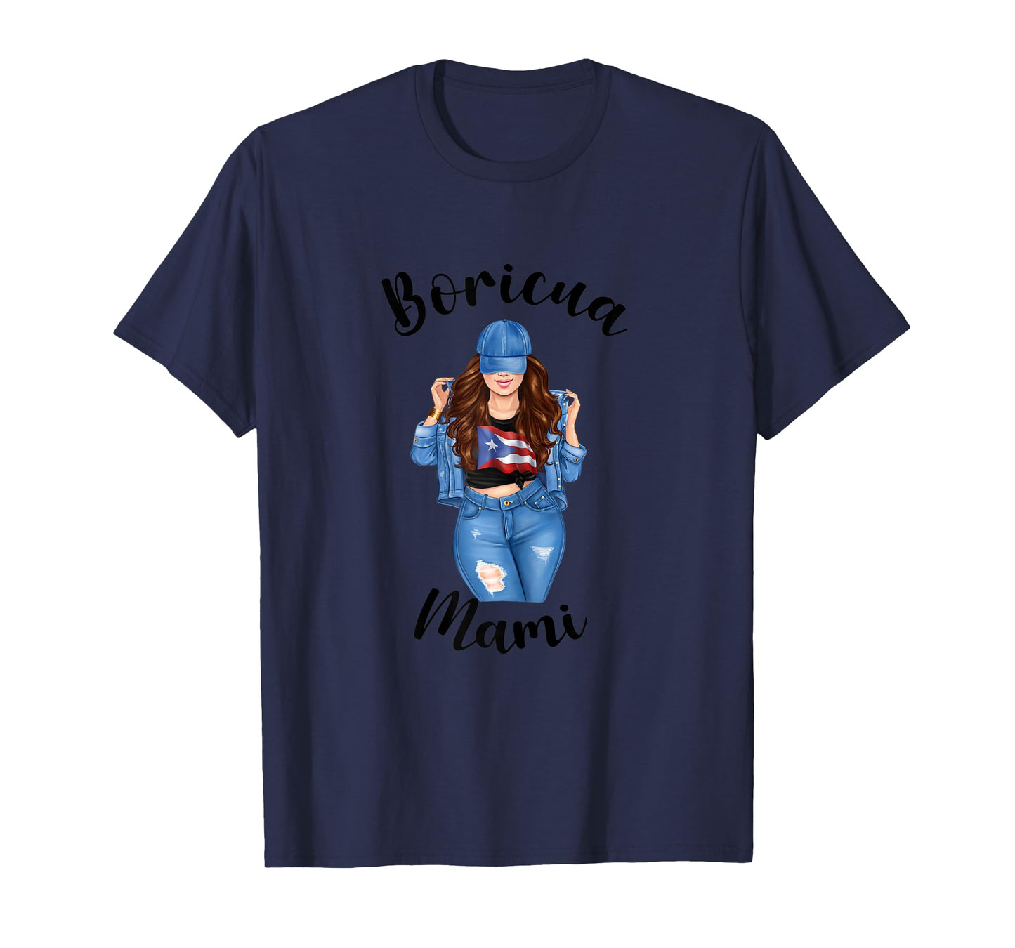 Womens Boricua Mami Puerto Rican Pride Proud FLag Patriotic Women T-Shirt