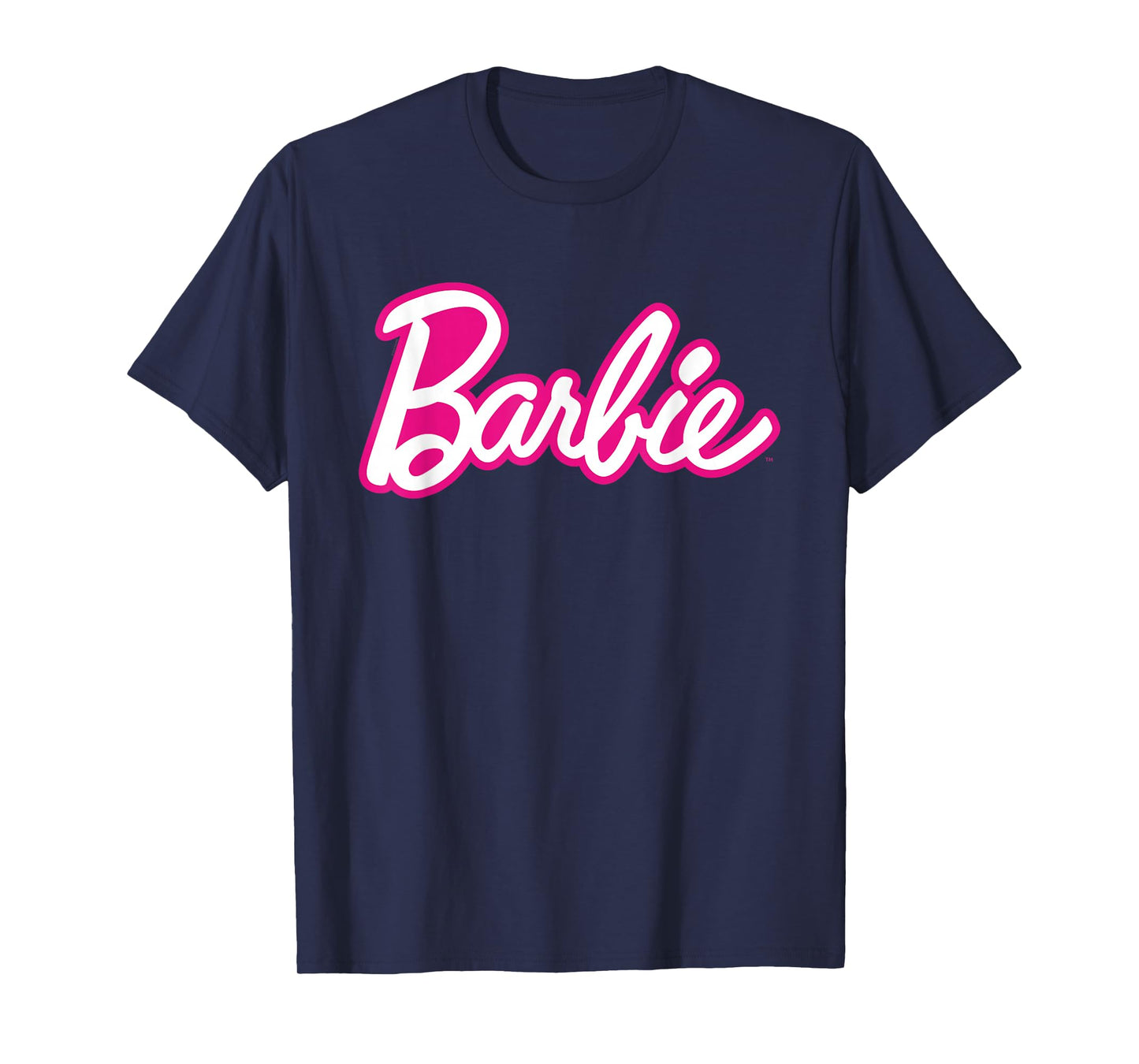 Barbie Current Pink and White Script Logo T-Shirt