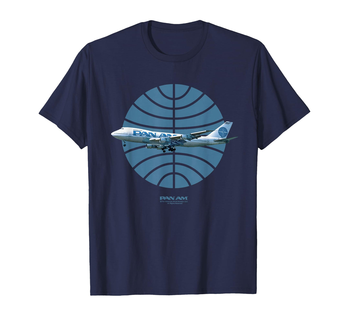Pan Am Plane Over 1950s Logo T-Shirt
