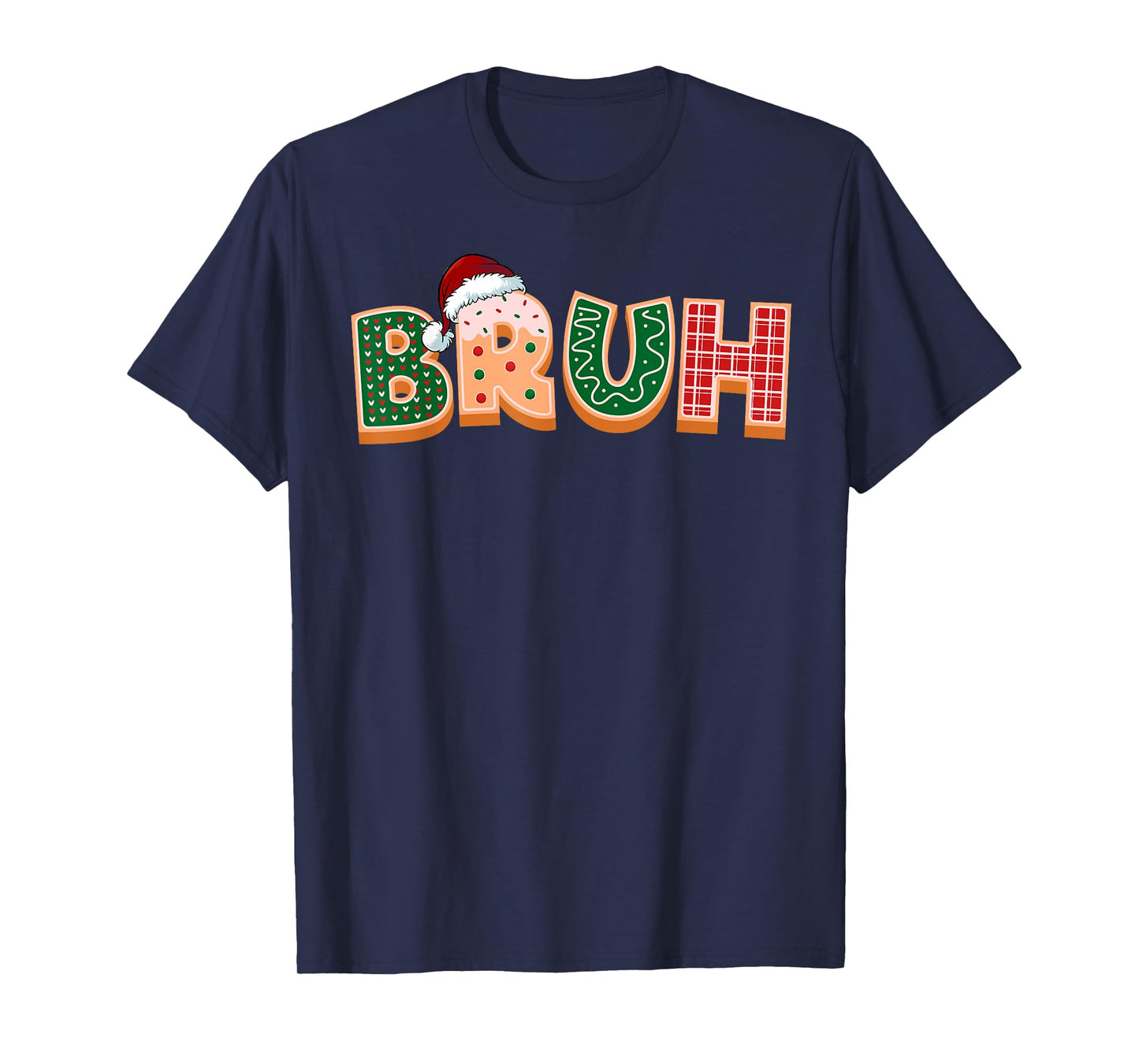 Funny Christmas Bruh Cookies Kids Boys Women Men T-Shirt