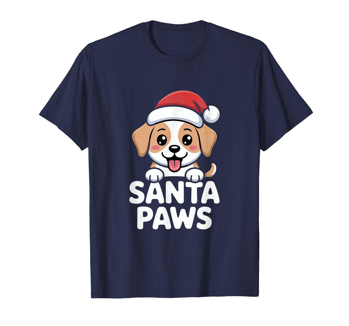 Santa Paws Cute Puppy Christmas Dog Lover T-Shirt