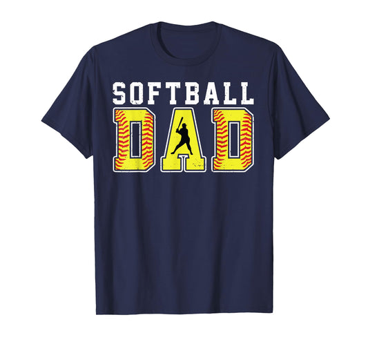 Vintage Softball Dad Retro Softball Daddy Game Day Family T-Shirt