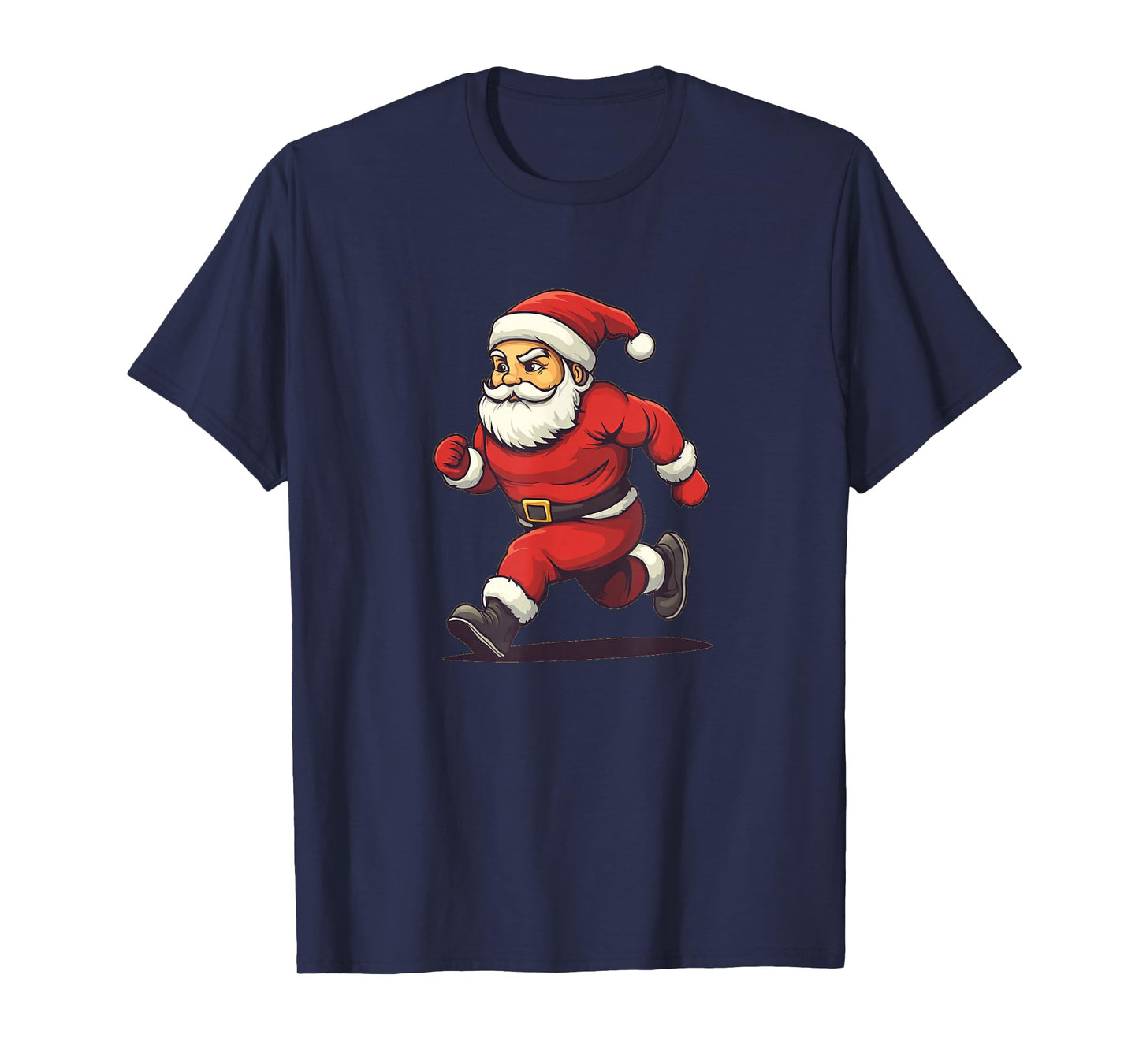 Santa Goes Jogging for a Holiday Sprint in Winter T-Shirt