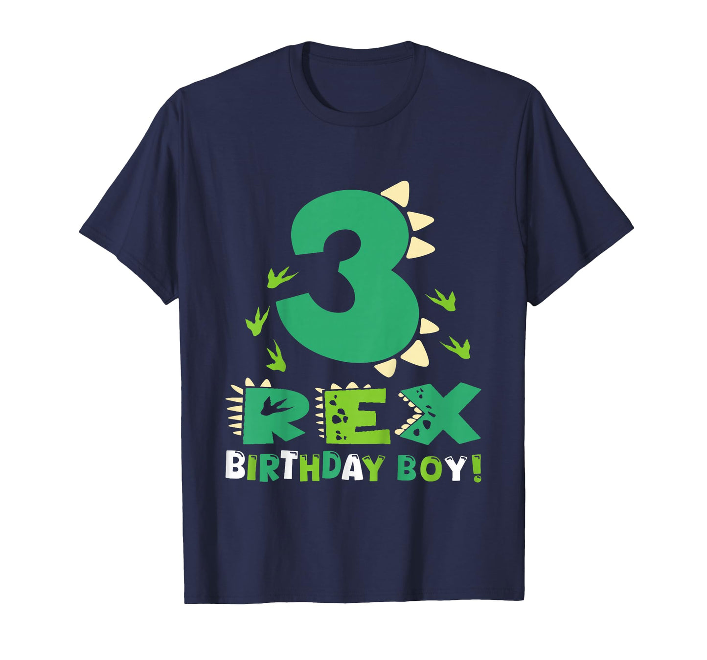 Kids Three Rex 3rd Birthday Third Dinosaur 3 Year Old Bday Boy T-Shirt