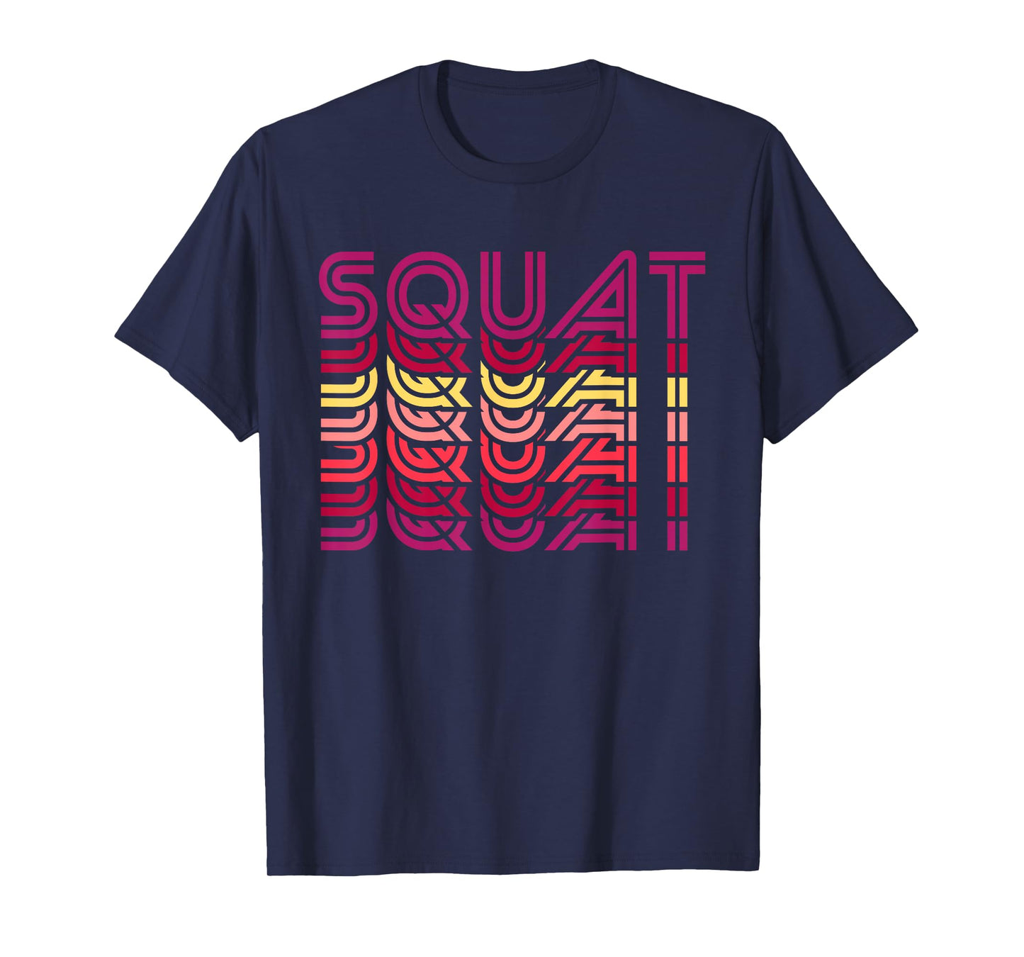 Squat Retro Vintage Funny Fitness Workout Gym Exercise T-Shirt