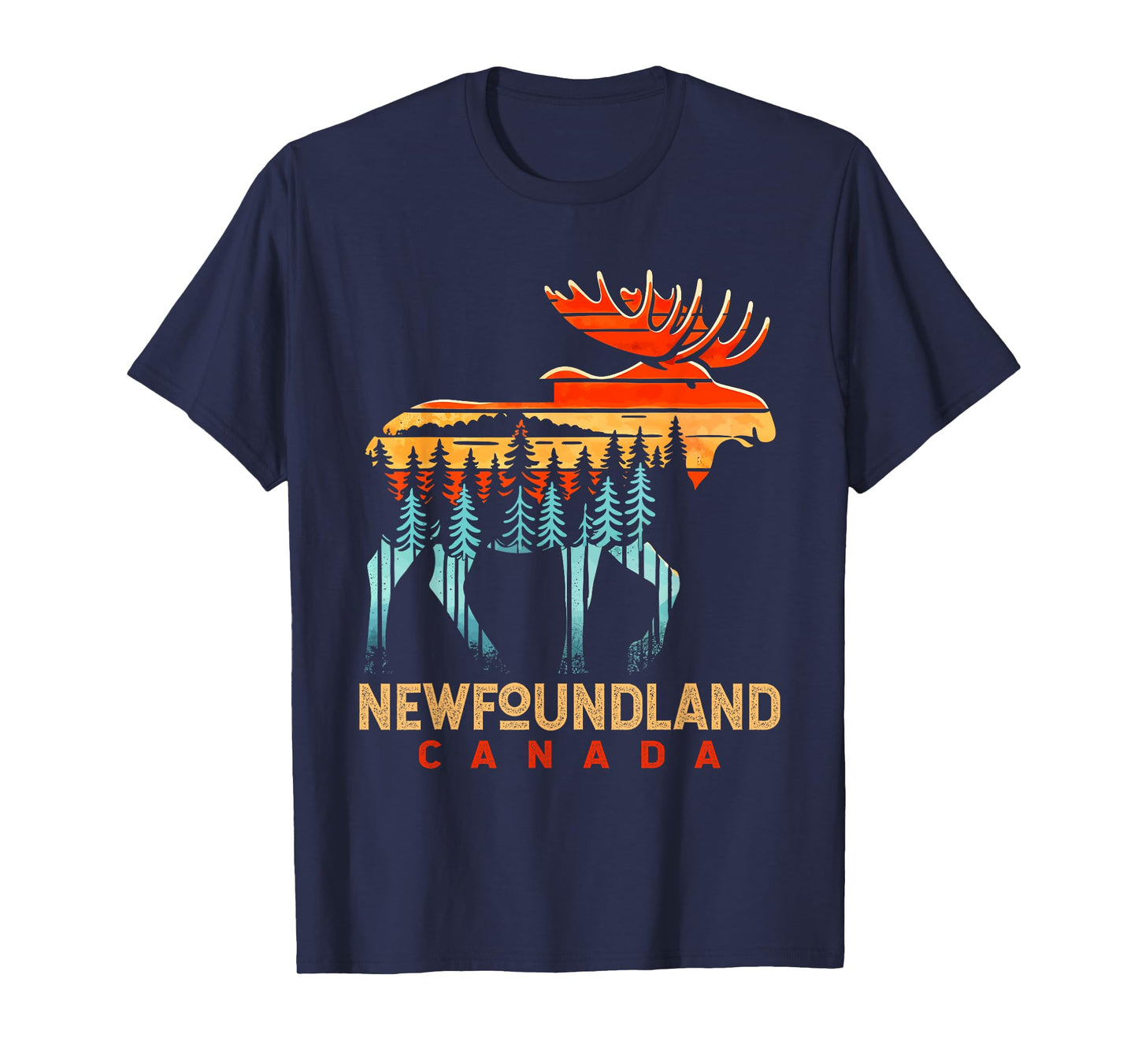 Newfoundland Canada Shirt Vintage Retro Canadian Pride Moose T-Shirt