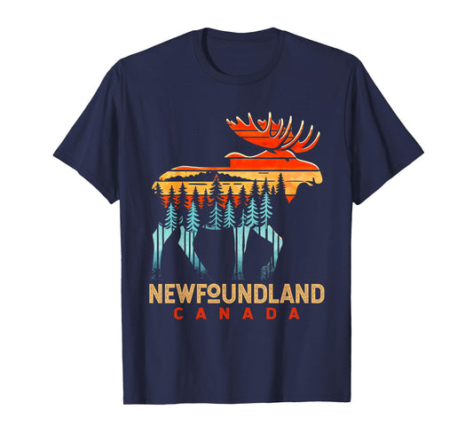 Newfoundland Canada Shirt Vintage Retro Canadian Pride Moose T-Shirt