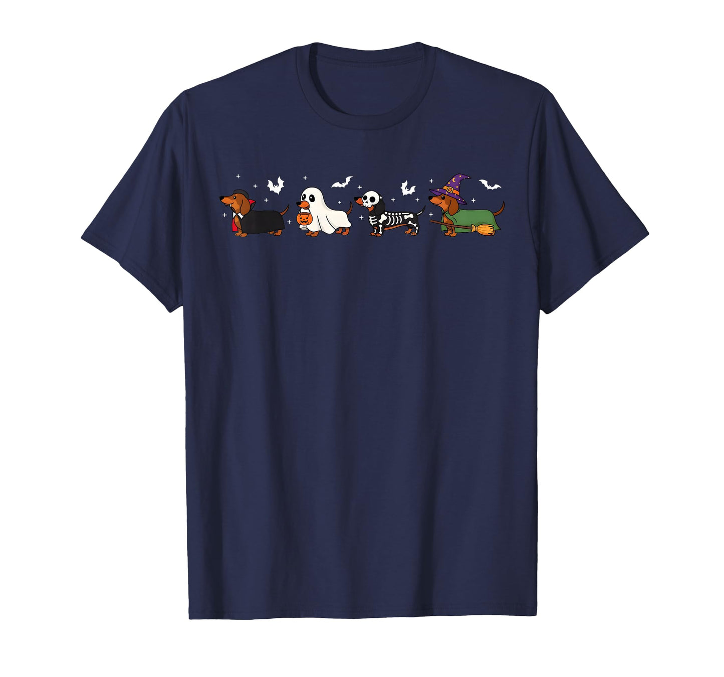 Weiner Dog Witch Happy Halloweenie Cute Halloween Dachshund T-Shirt