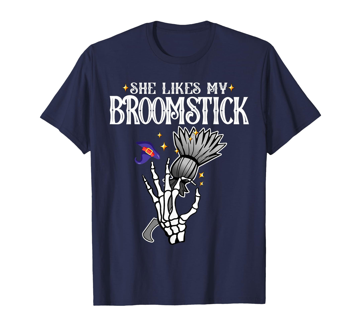 She Likes My Broomstick I Like Her Pumpkins Halloween Couple T-Shirt
