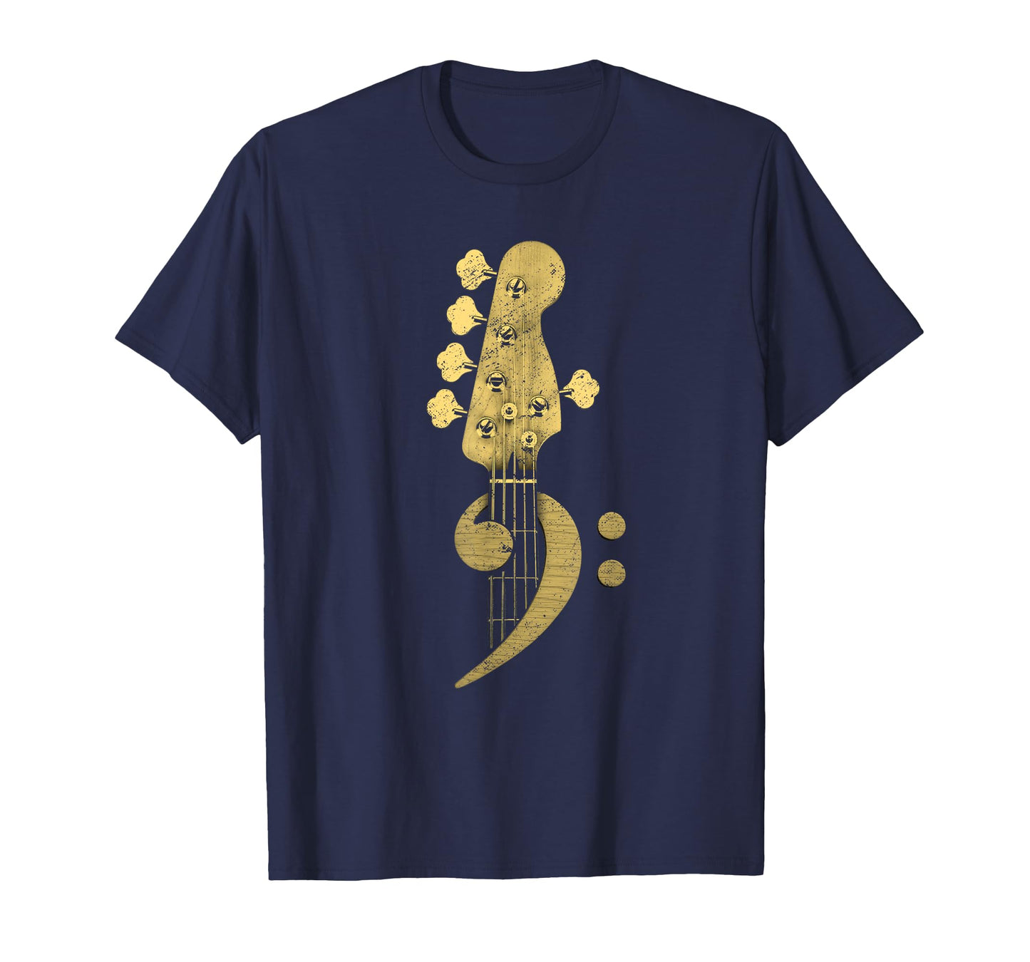 Five String Bass Guitar Bass Clef Vintage for Bassist T-Shirt