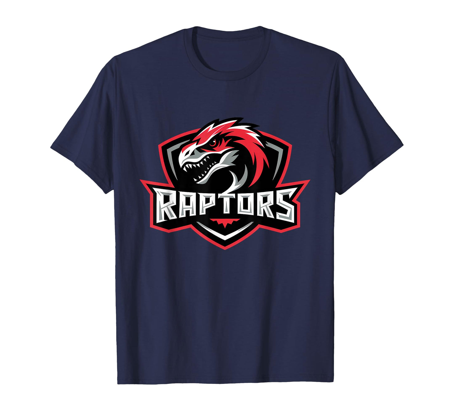 Cool Raptor Dinosaur Design - Bold Red Black White Art T-Shirt