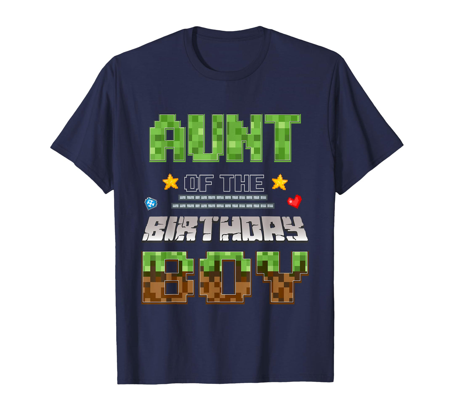 Aunt of The Birthday Boy Video Gamer Pixel Birthday Party T-Shirt