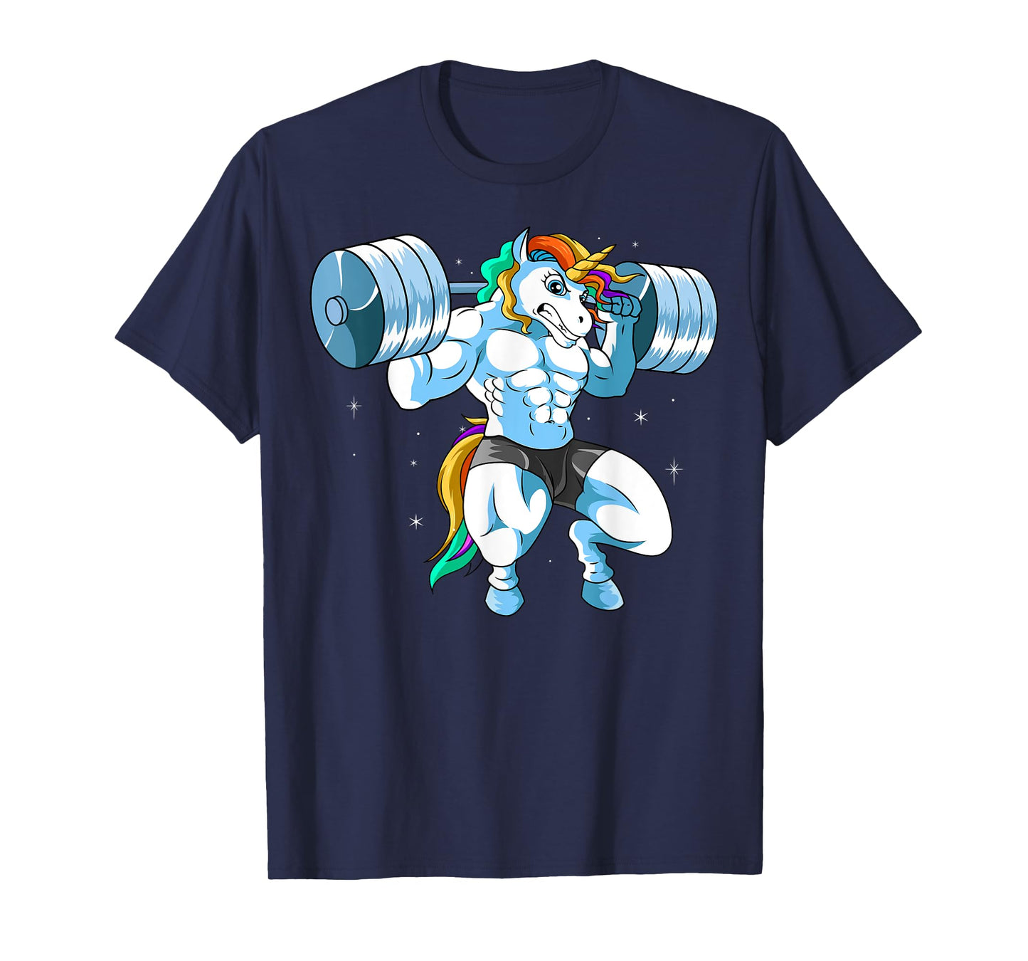 Weightlifter Barbell - Fitness Gym Weightlifing Unicorn T-Shirt