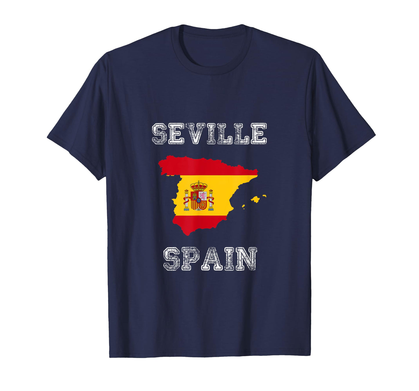 Retro Seville Spain Distressed Spain Flag T-Shirt
