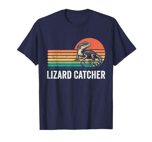 Professional Lizard Catcher Funny Retro Gecko Lizard Hunter T-Shirt
