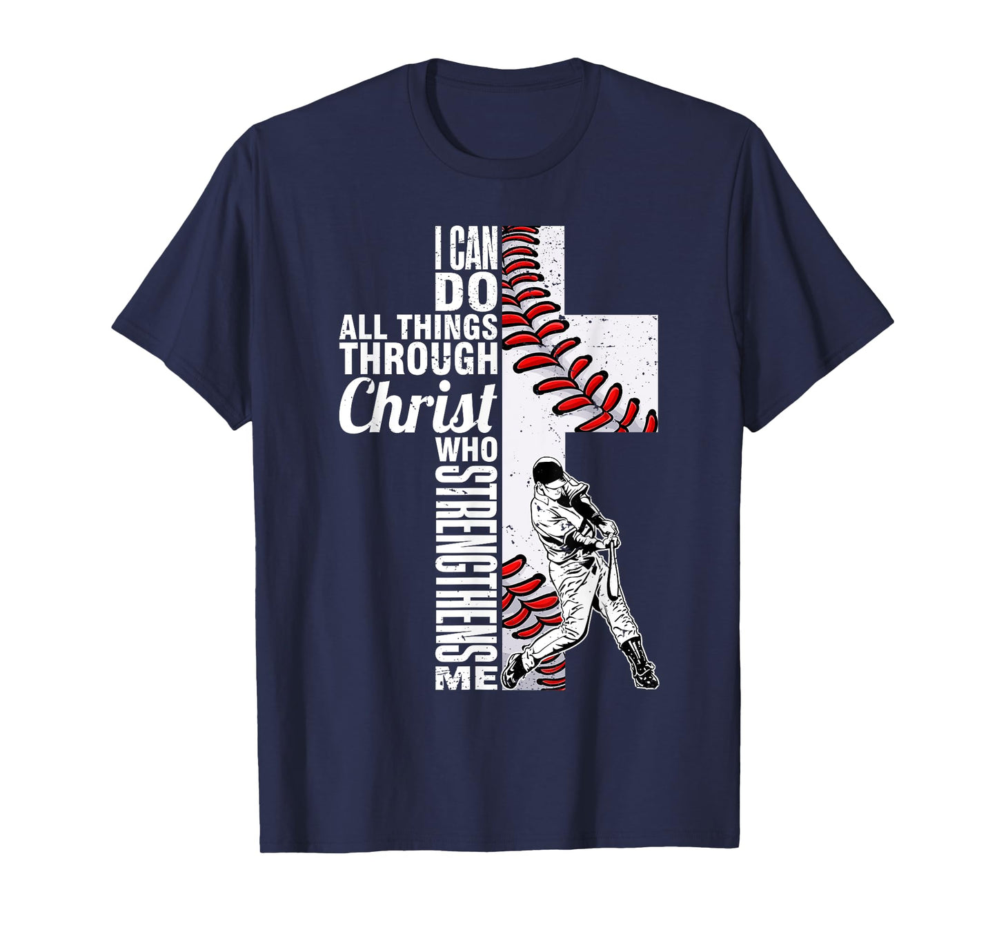 Funny I Can Do All Things Baseball Catcher Pitcher Boys Men T-Shirt