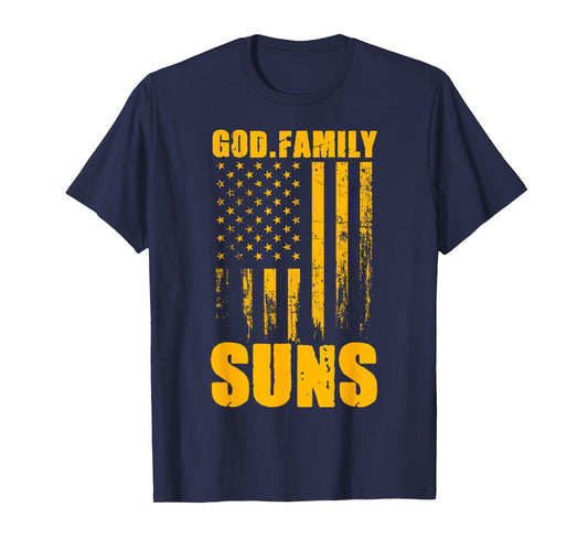 Southridge Suns God. Family. Vintage USA Flag T-Shirt
