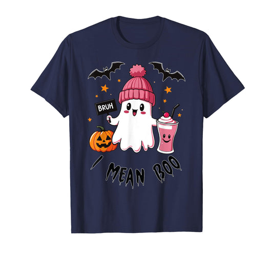 Bruh Ghost Halloween Funny Ghost Bruh I mean Boo Candy Kids T-Shirt