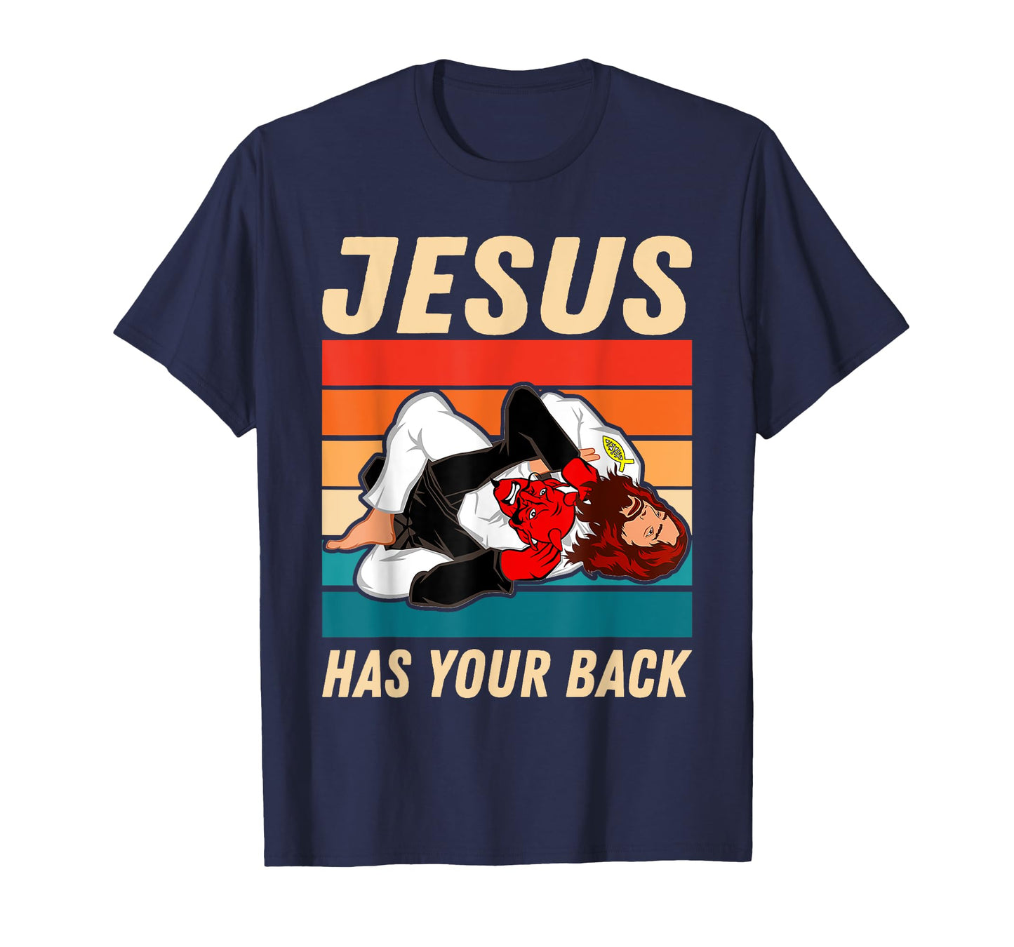 Jiu Jitsu Shirt Jesus Has Your Back TShirt BJJ MMA Jujitsu T-Shirt
