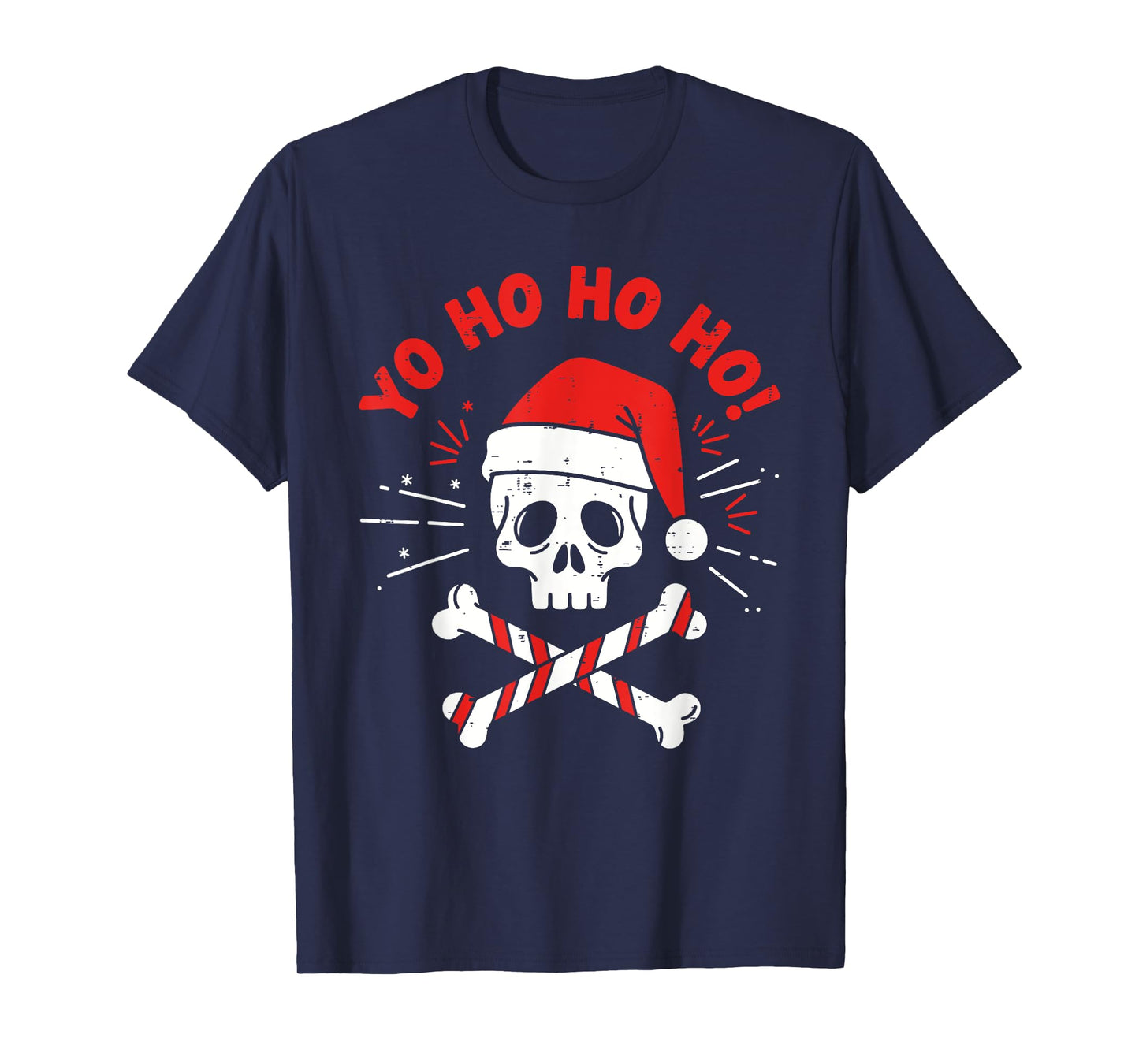 Yo Ho Ho Funny Pirate Santa Skull Christmas Boys Kids Girls T-Shirt