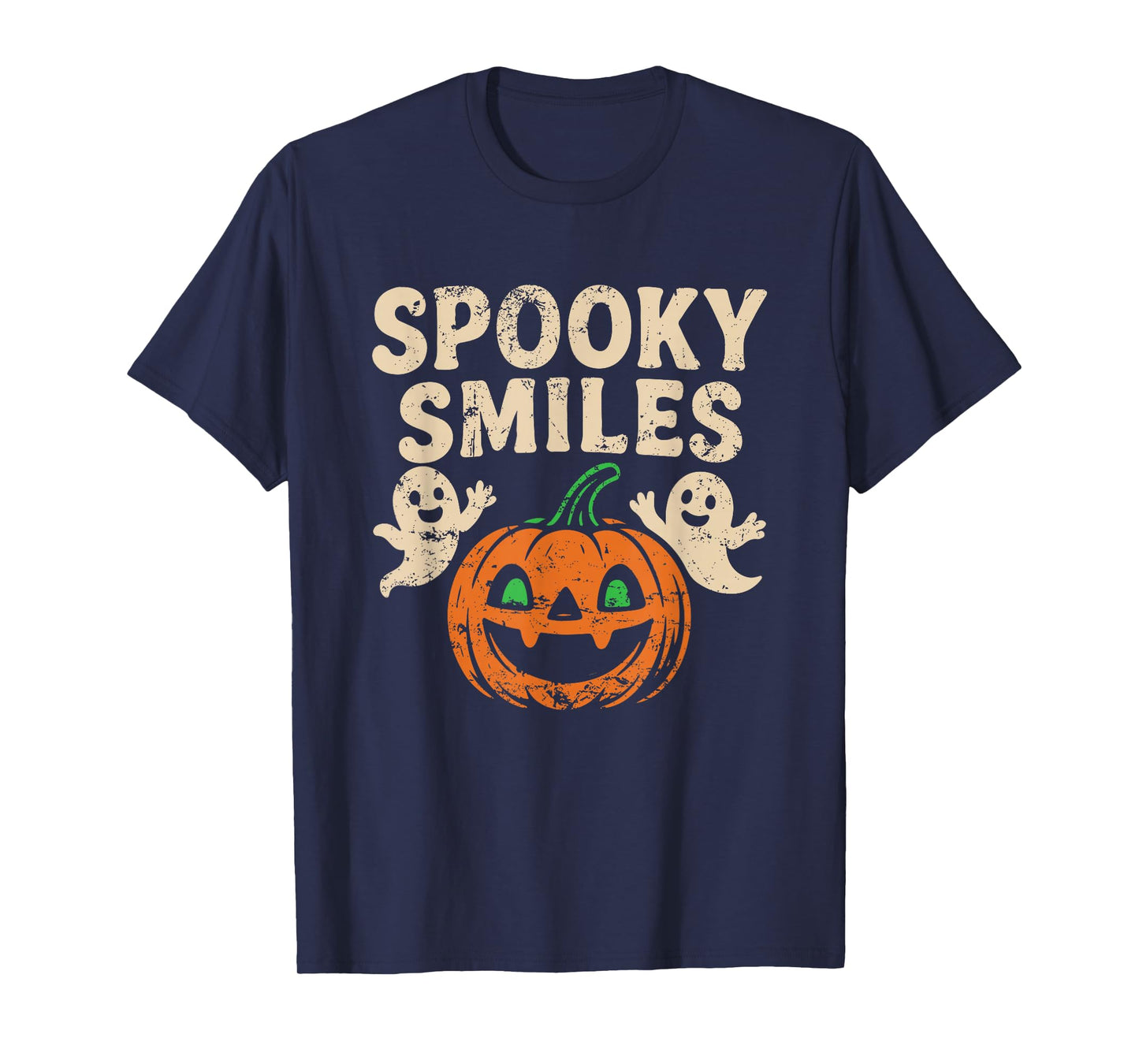 Spooky Smiles Pumpkin and Ghosts T-Shirt
