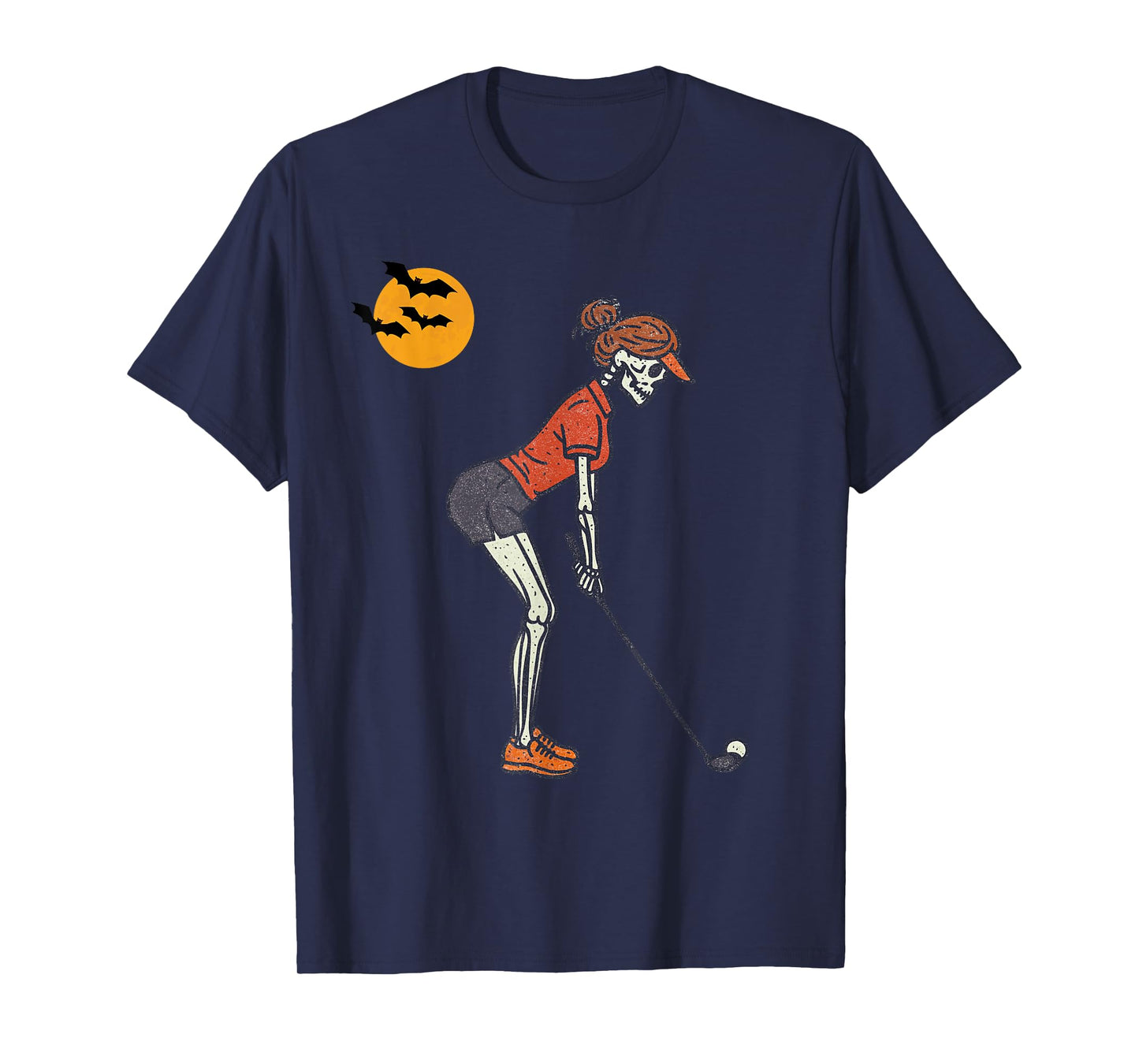 Halloween Women Golf Skeleton Funny Golf Halloween T-Shirt