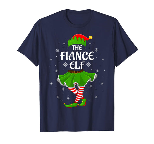 Fiance Elf Christmas Family Girls Women Elf Squad Xmas T-Shirt
