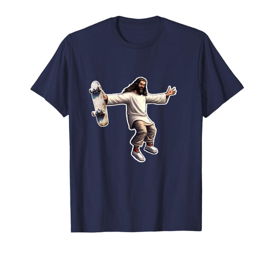 Steezus Christ Shredding Skateboard Trending Meme T-Shirt