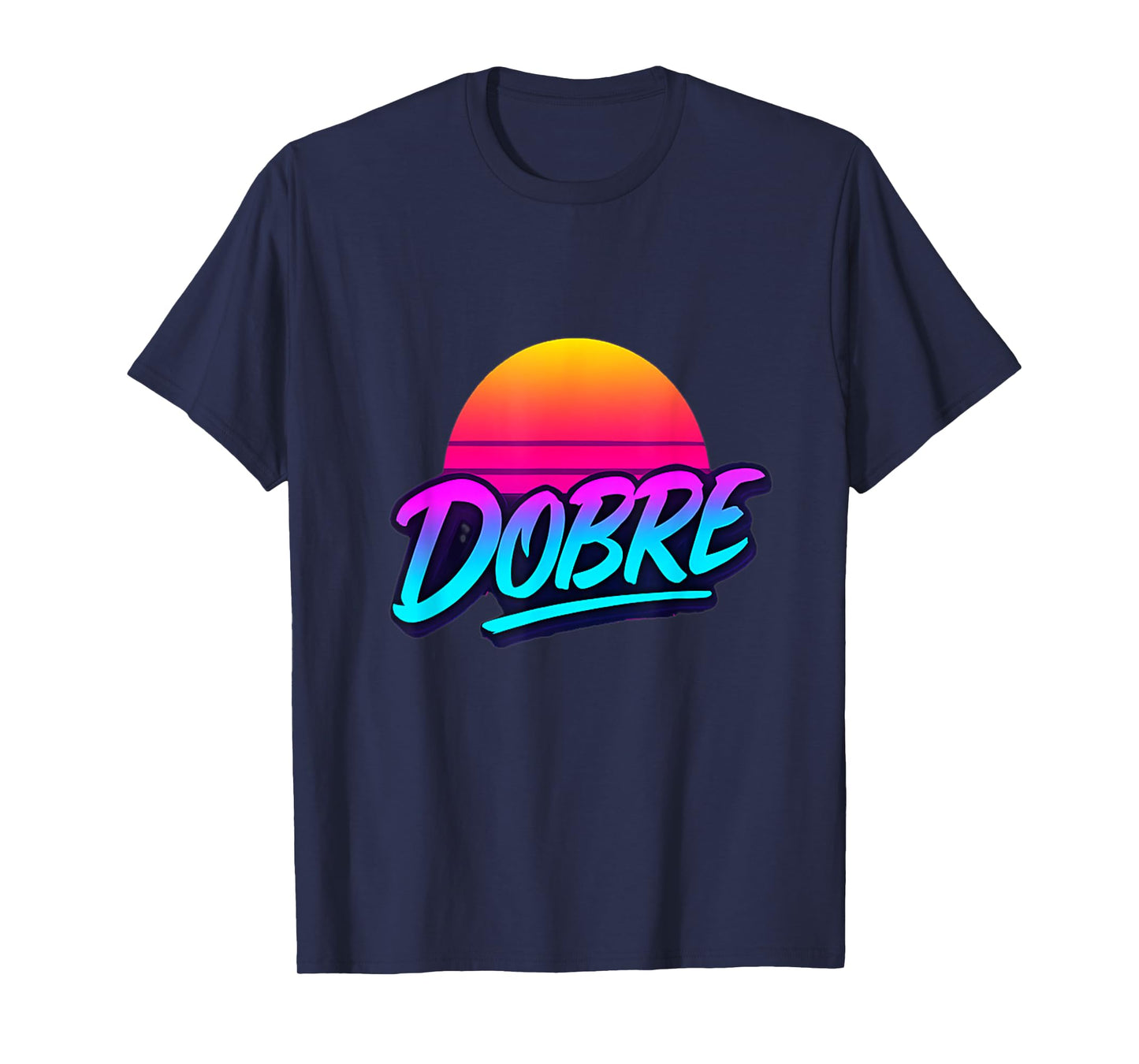 DOBRE Retro Sunset 80s Vaporwave Neon Style Design T-Shirt