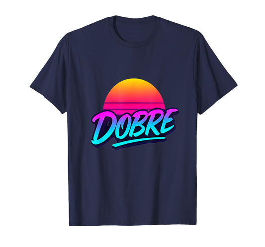 DOBRE Retro Sunset 80s Vaporwave Neon Style Design T-Shirt