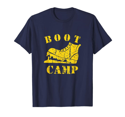 Boot Camp Military Bootcamp Fitness Workout Distressed T-Shirt