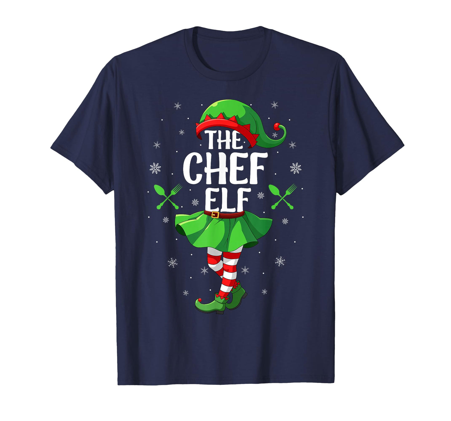 Chef Elf Christmas Girls Women Elf Squad Xmas Family T-Shirt