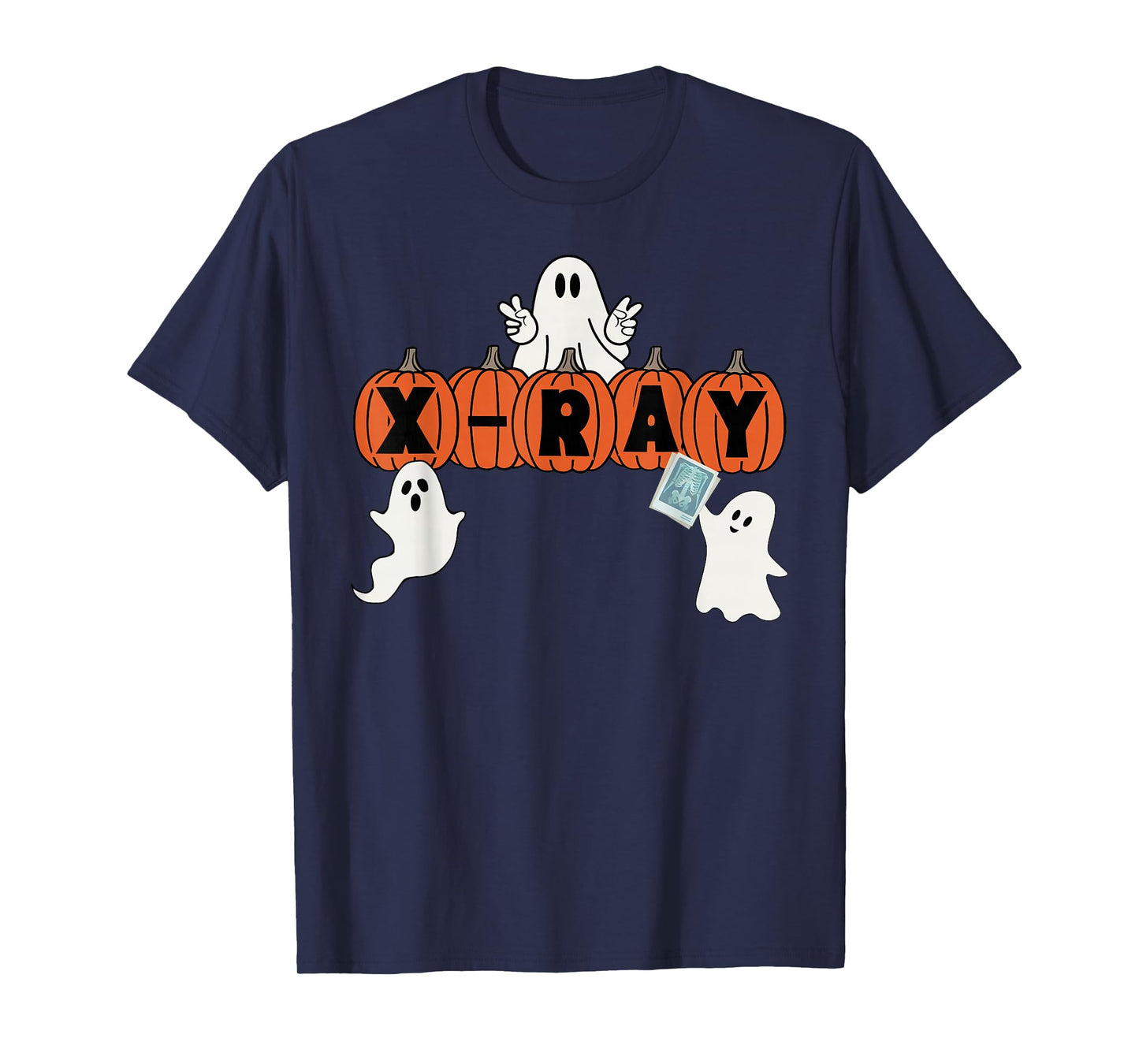 Funny X-Ray Tech Halloween Pumpkins Ghost Radiology Tech T-Shirt