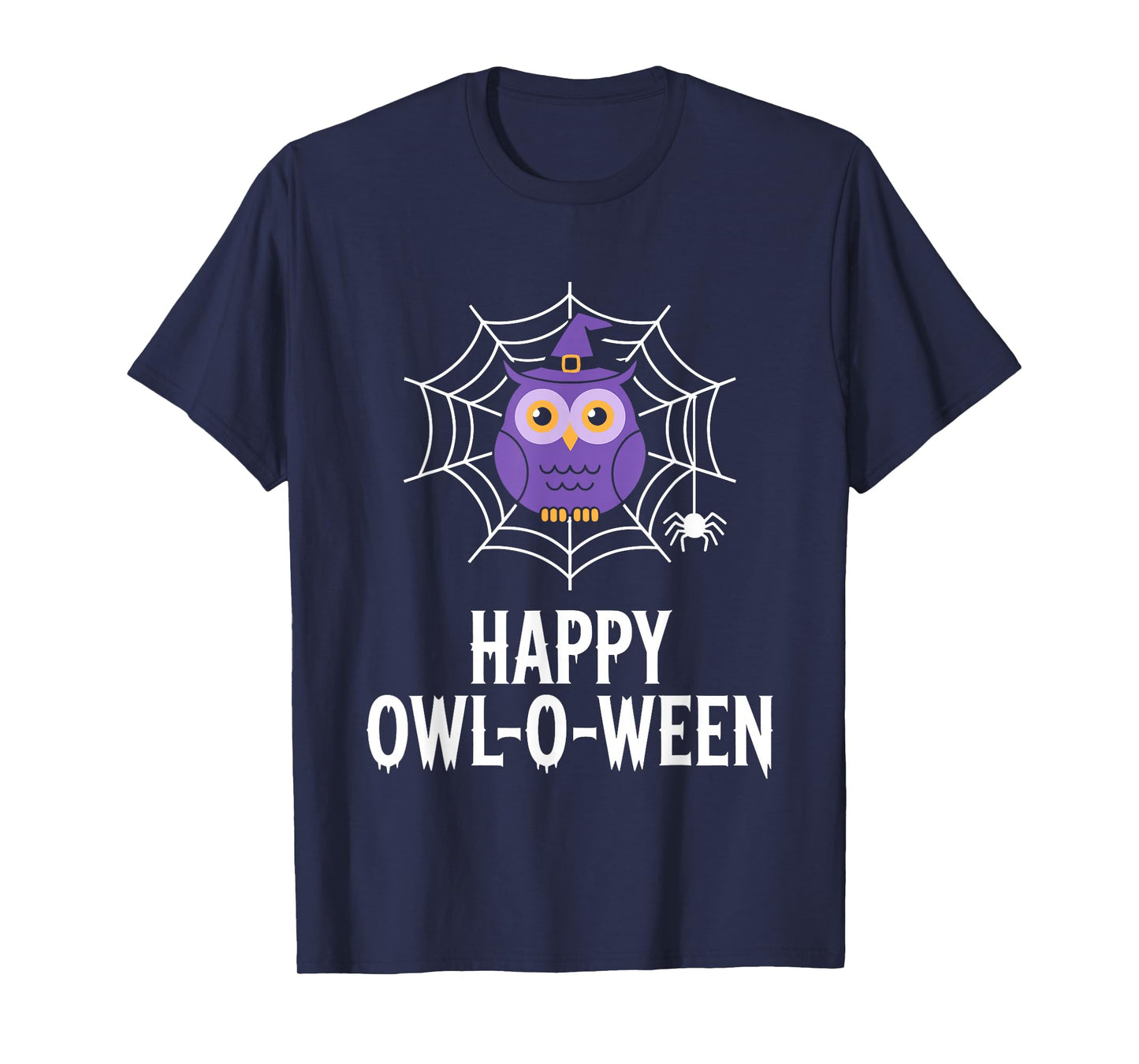 Happy Owl-O-Ween Cute Funny Owl Witch Hat Halloween T-Shirt
