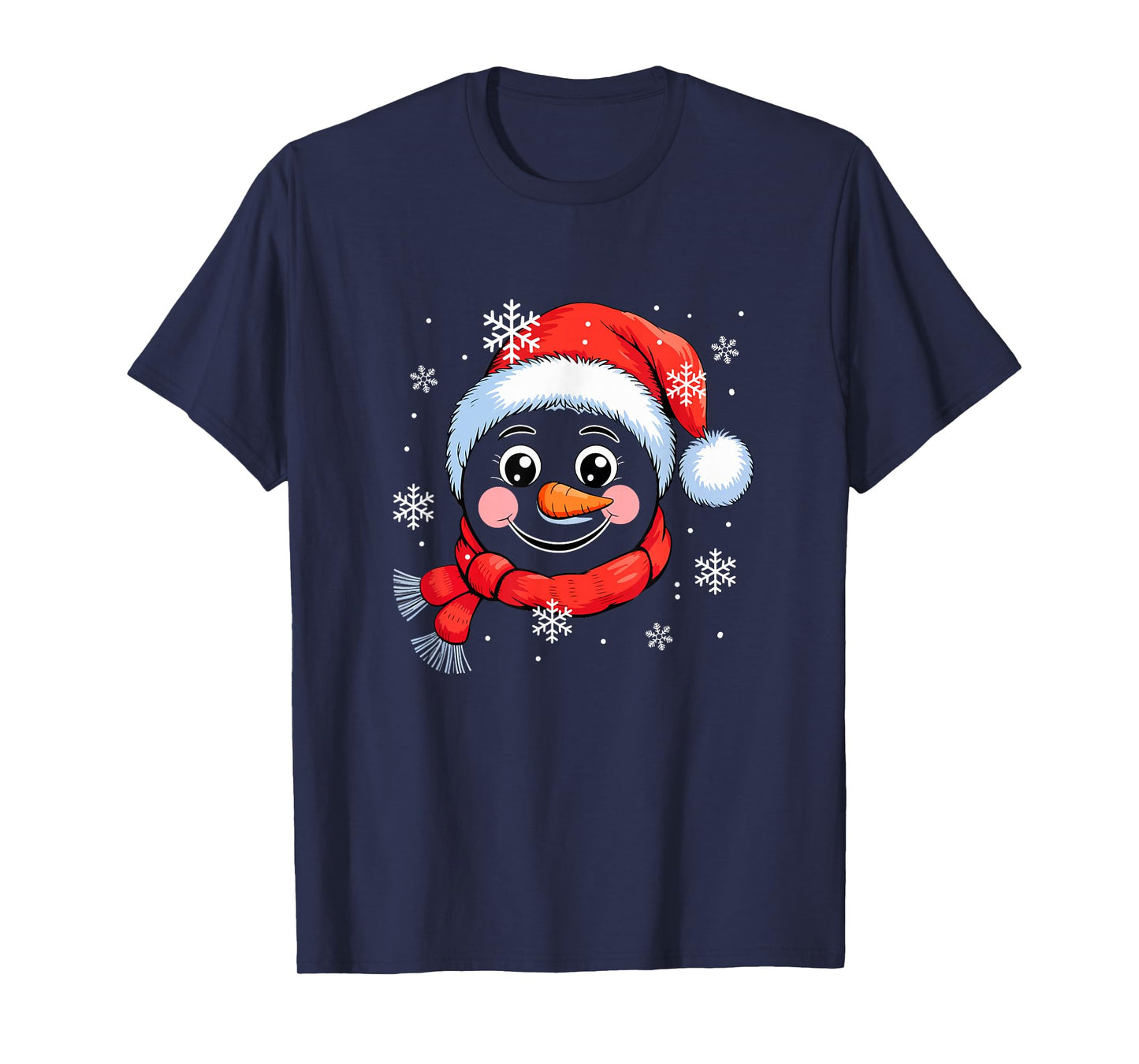 Christmas Santa Snowman Face Xmas Snow Costume Family Kids T-Shirt