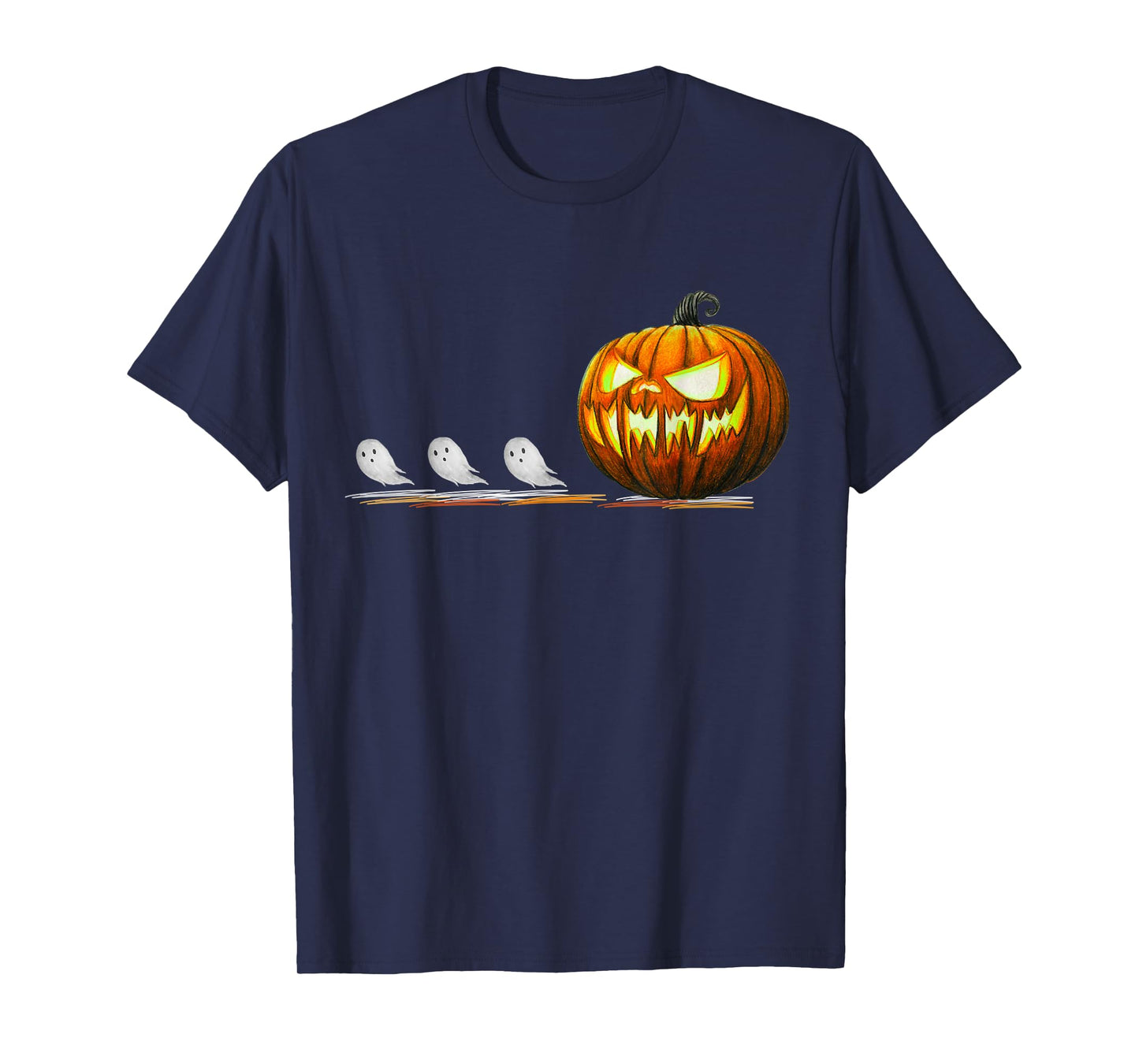 Funny Gamer Gaming Pumpkin Eating Ghost Halloween Costume T-Shirt