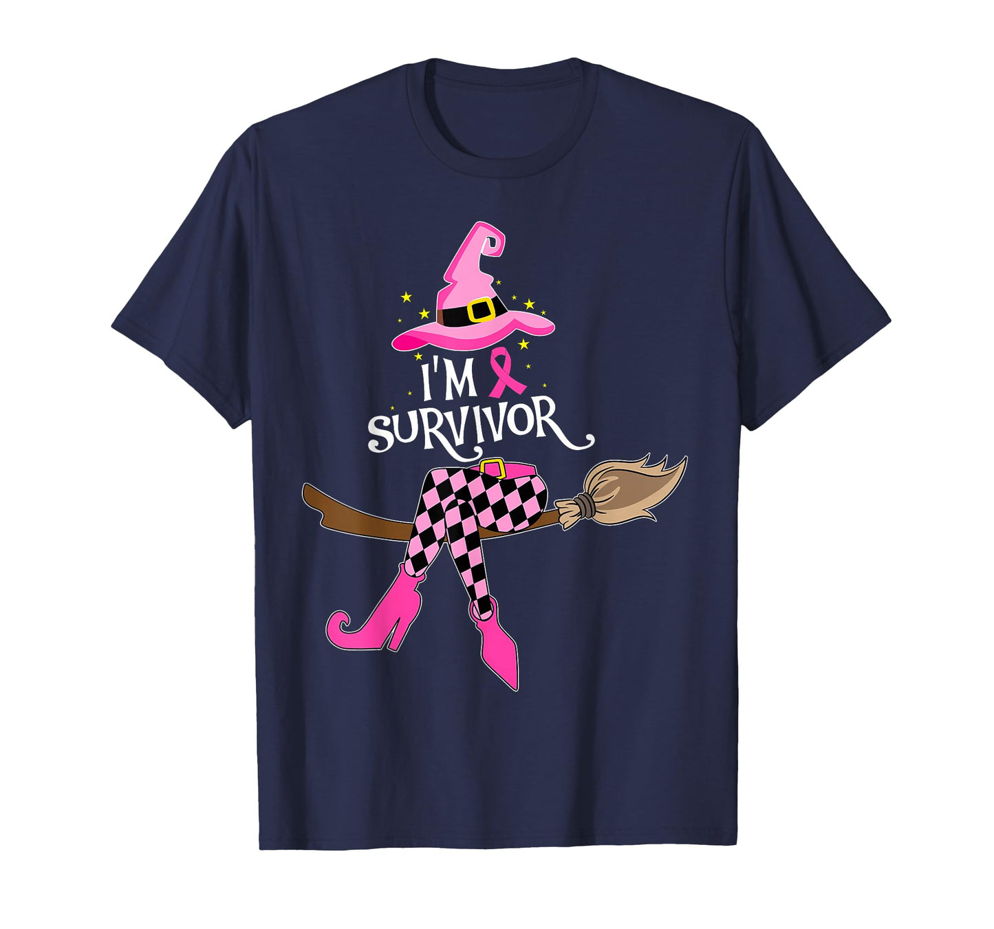 Witch I'm Survivor Breast Cancer Warrior Pink Ribbon Cancer T-Shirt
